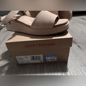 Lucky Brand Blush Suede Platform Sandals